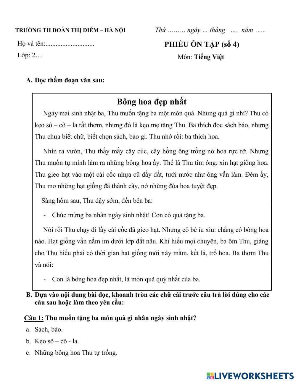 phiếuTV ôn hè số 4