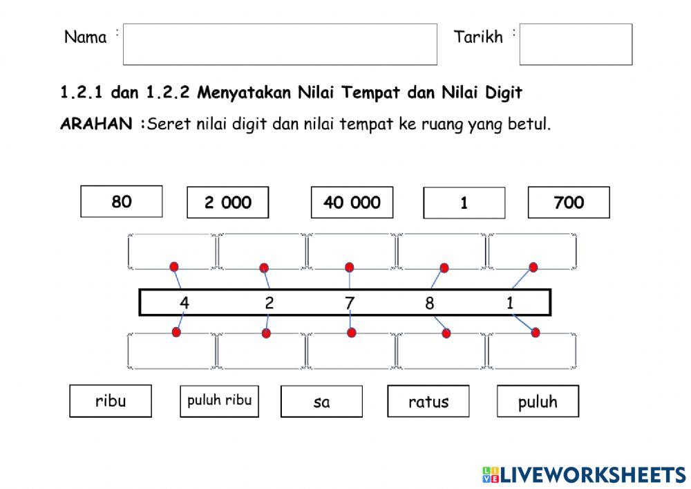 1.2.1 & 1.2.2 Menyatakan nilai tempat dan nilai digit