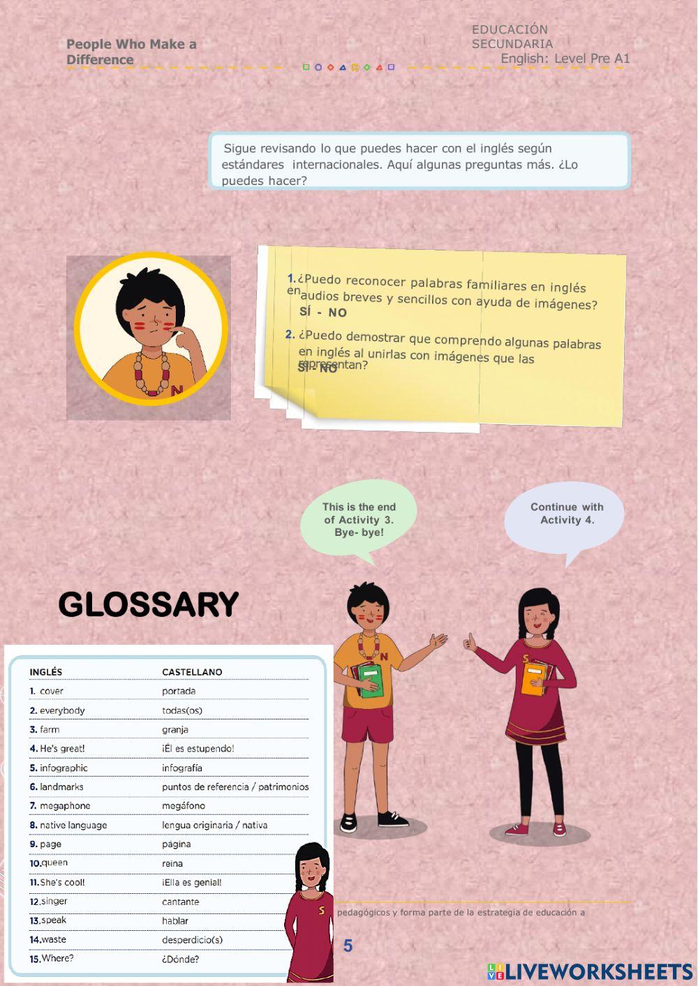 People who make a difference activity 3 week17 A1 irc