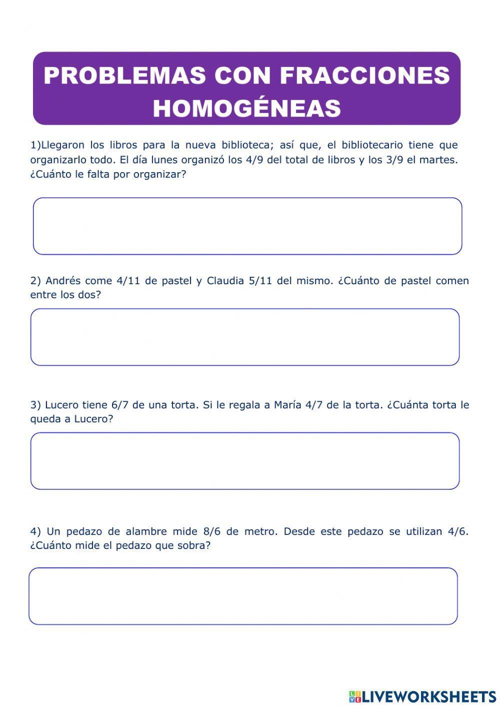 Problemas con fracciones