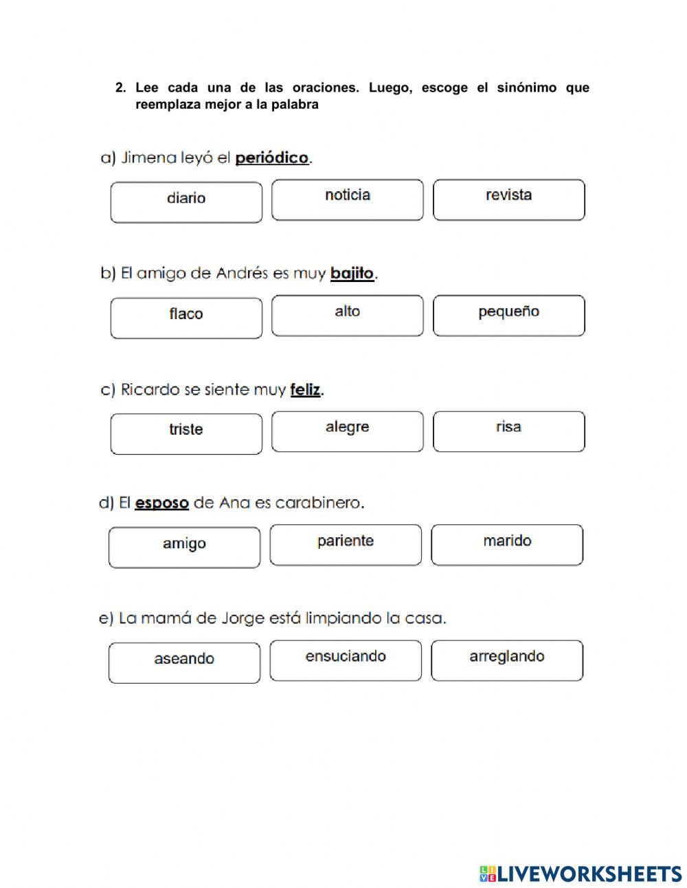Evaluación de lenguaje, comprensión lectora