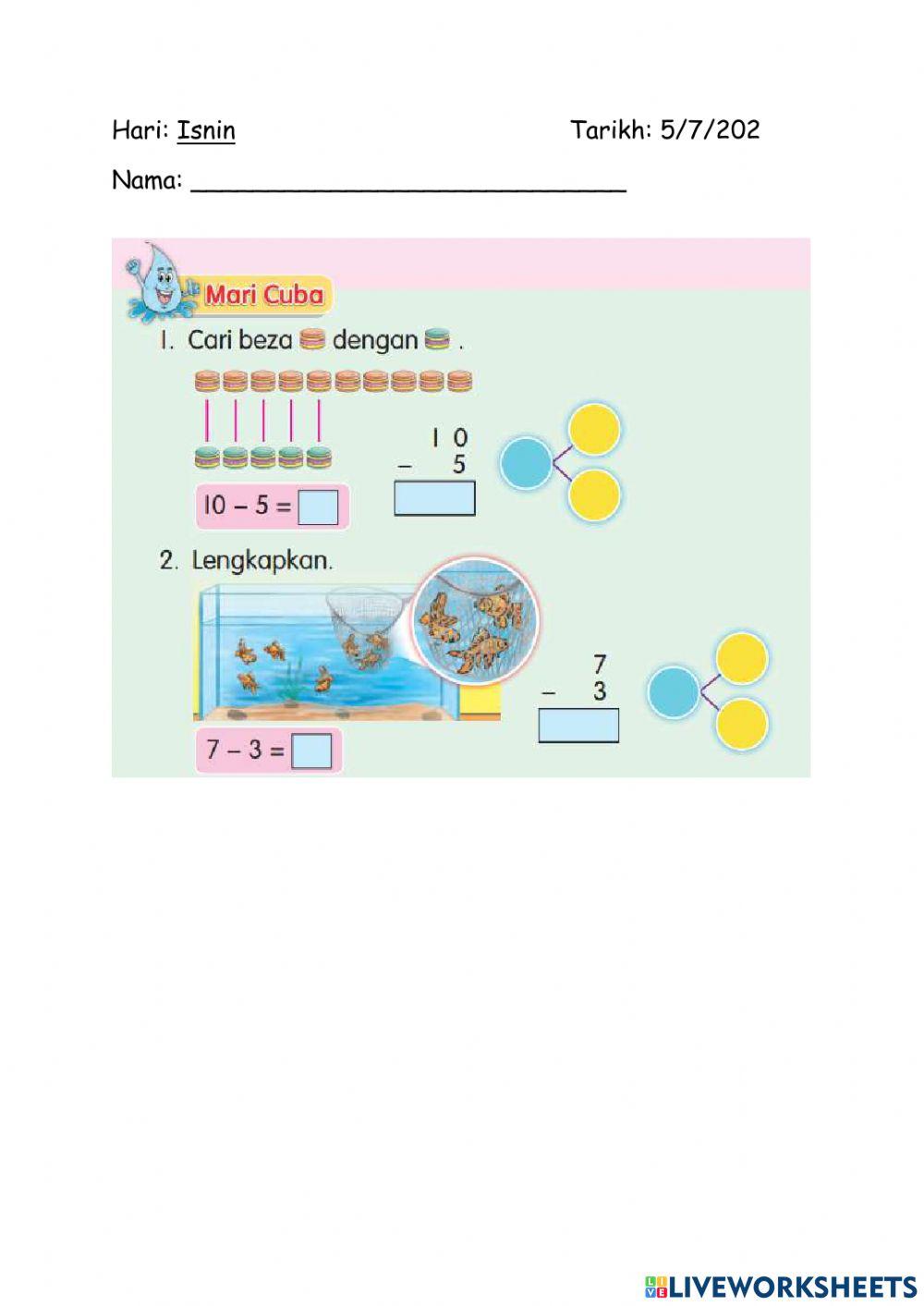 Tulis jawapan dengan betul.