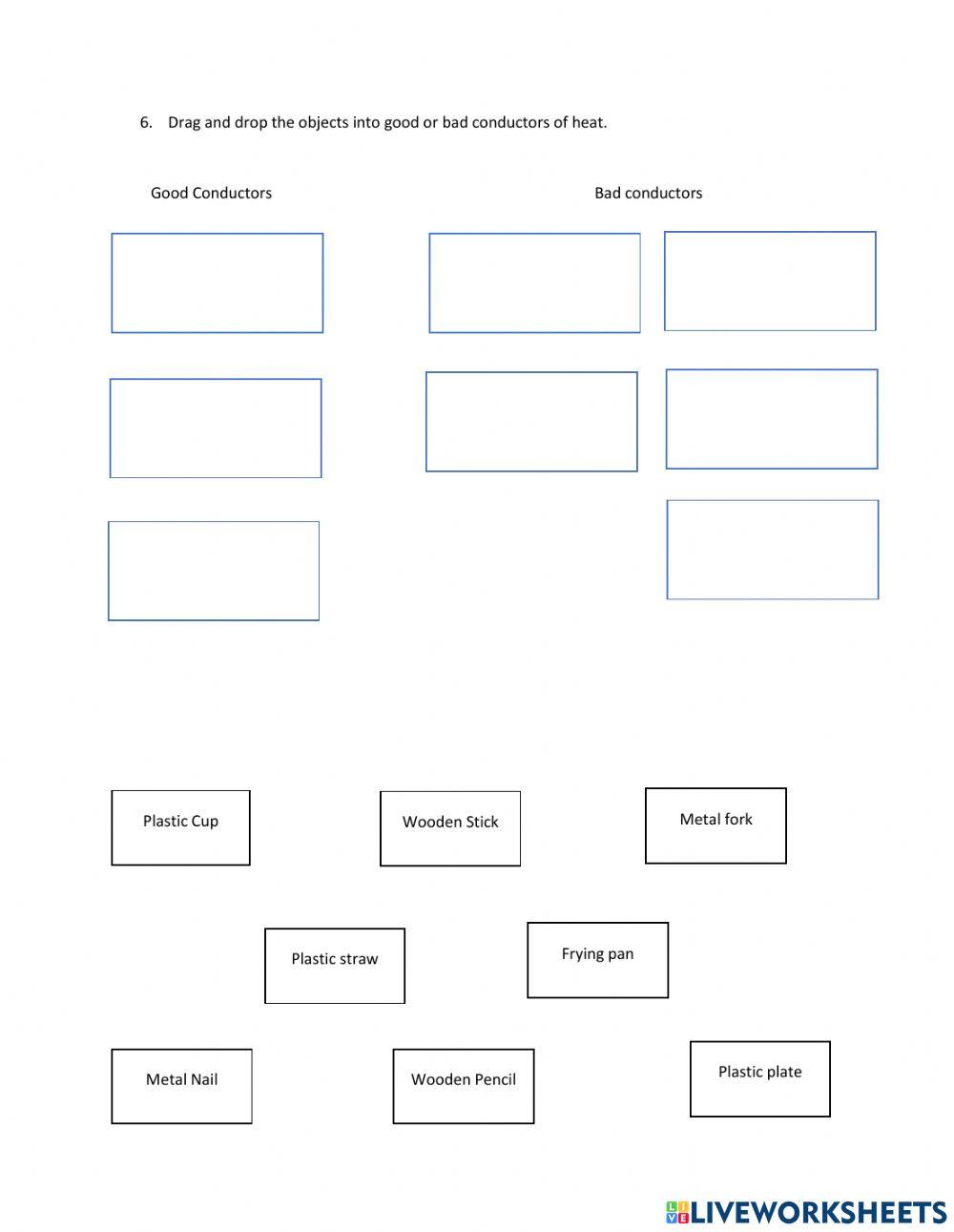 Heat energy Year 4 worksheet LA
