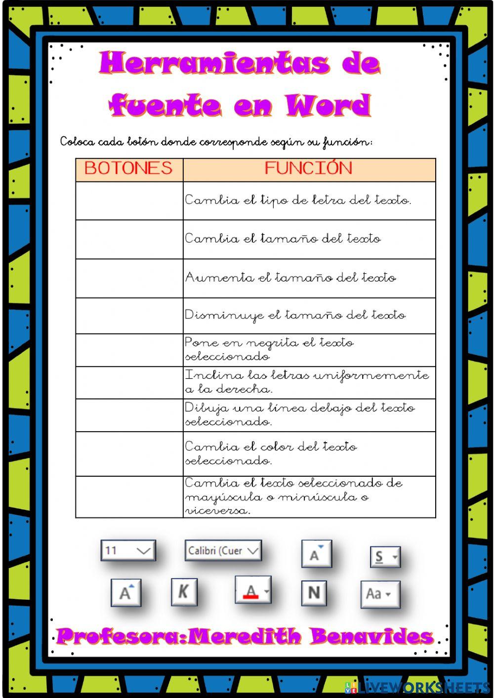 Grupo fuente y párrafo