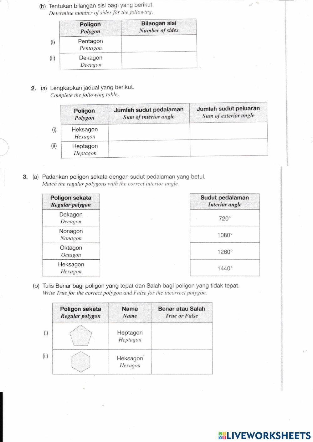 LATIHAN:POLIGON TINGKATAN 2