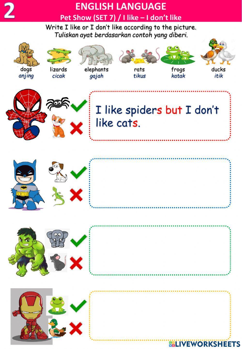 Pet show (7) -listen and drag -I like -I don't like