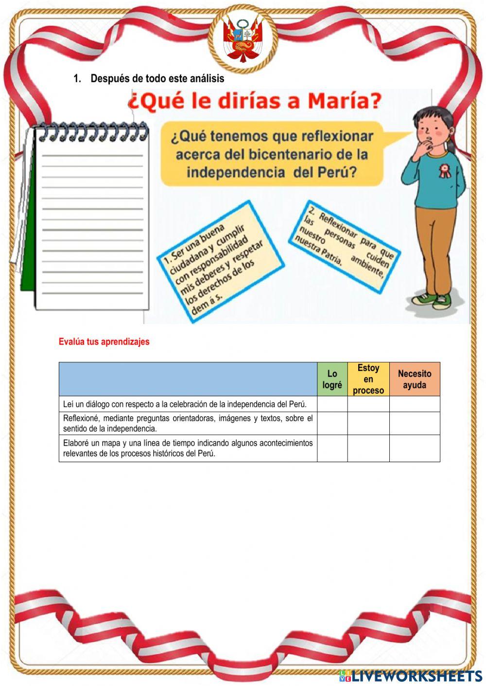 Analizamos y reflexionamos acerca de los 200 años de independencia del Perú.