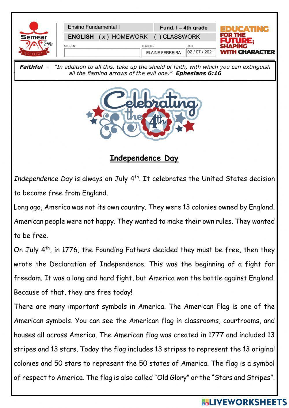 4th july is celebrated as