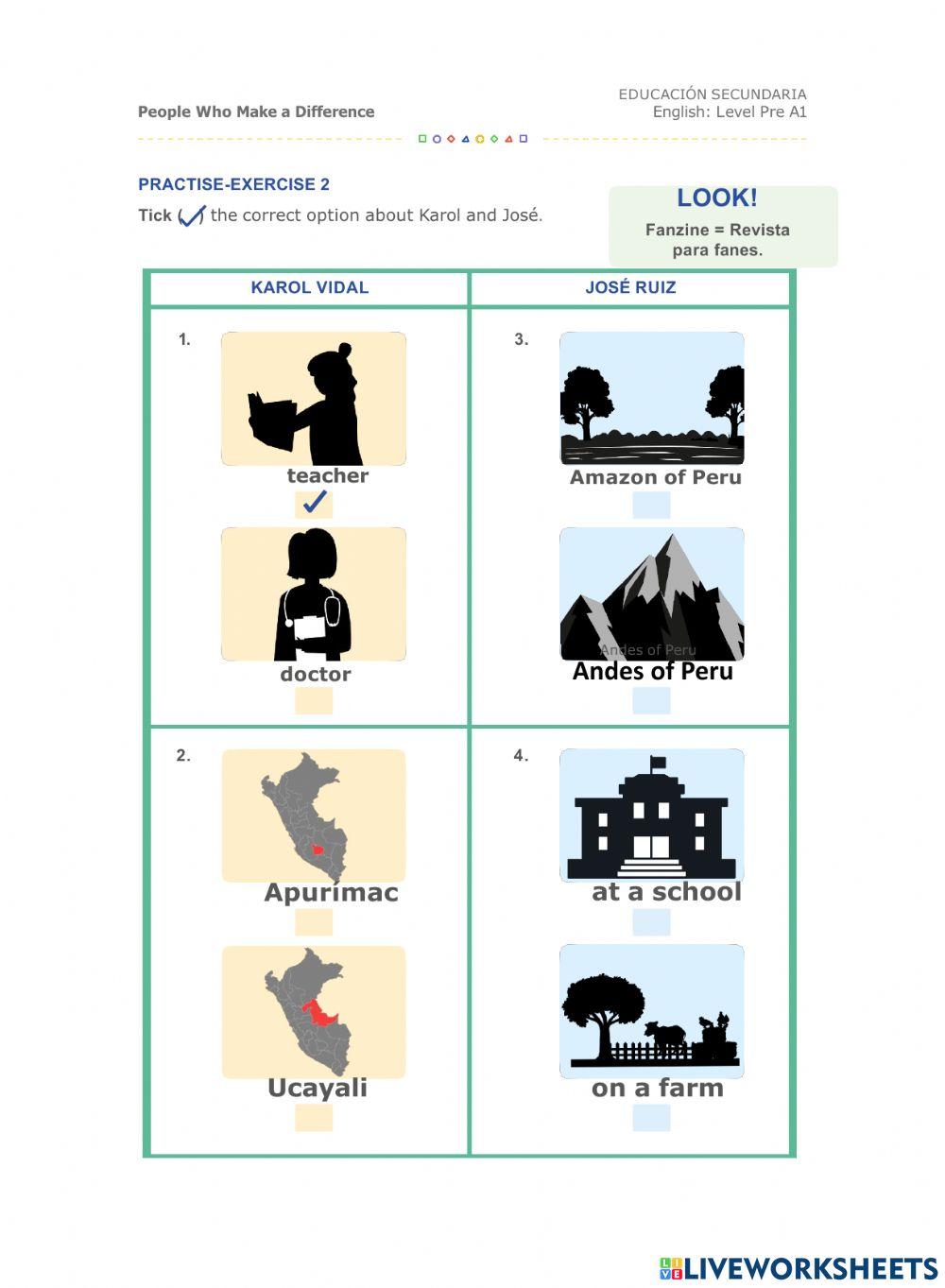 Activity 3: Let-s make a difference - Pre-A1