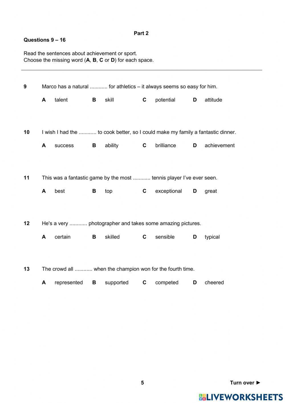 Unit 3 - Progress Test