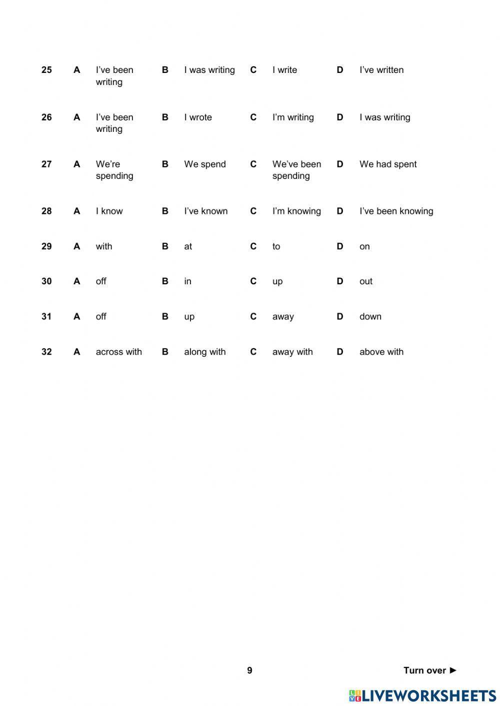 Unit 3 - Progress Test