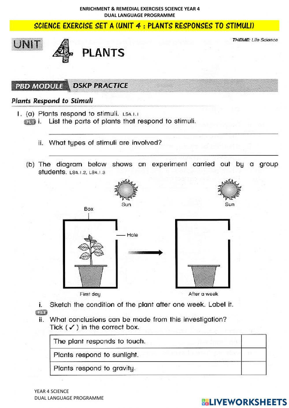 Plants Response To Stimuli (Set 3)