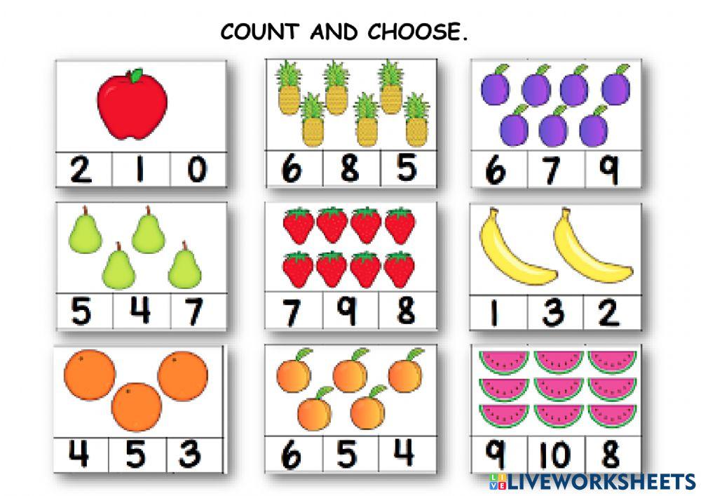Count and choose activity Live Worksheets