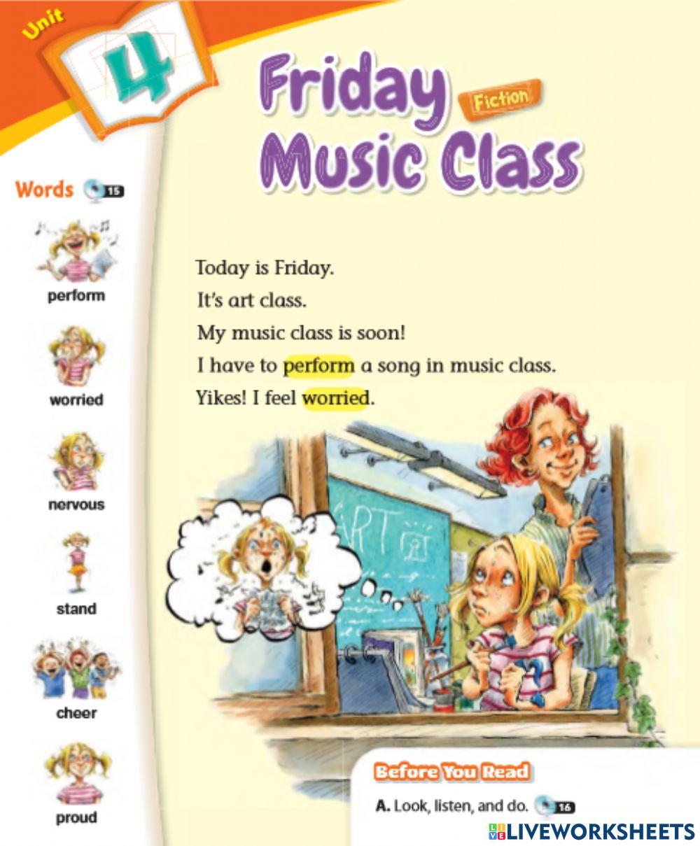 Luyện đọc FRIDAY MUSIC CLASS