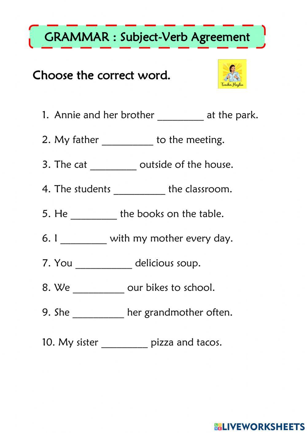 Subject verb agreement