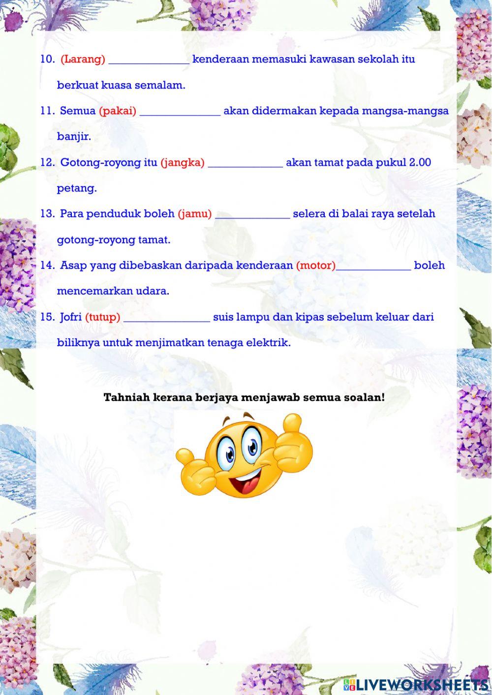 Imbuhan awalan dan akhiran