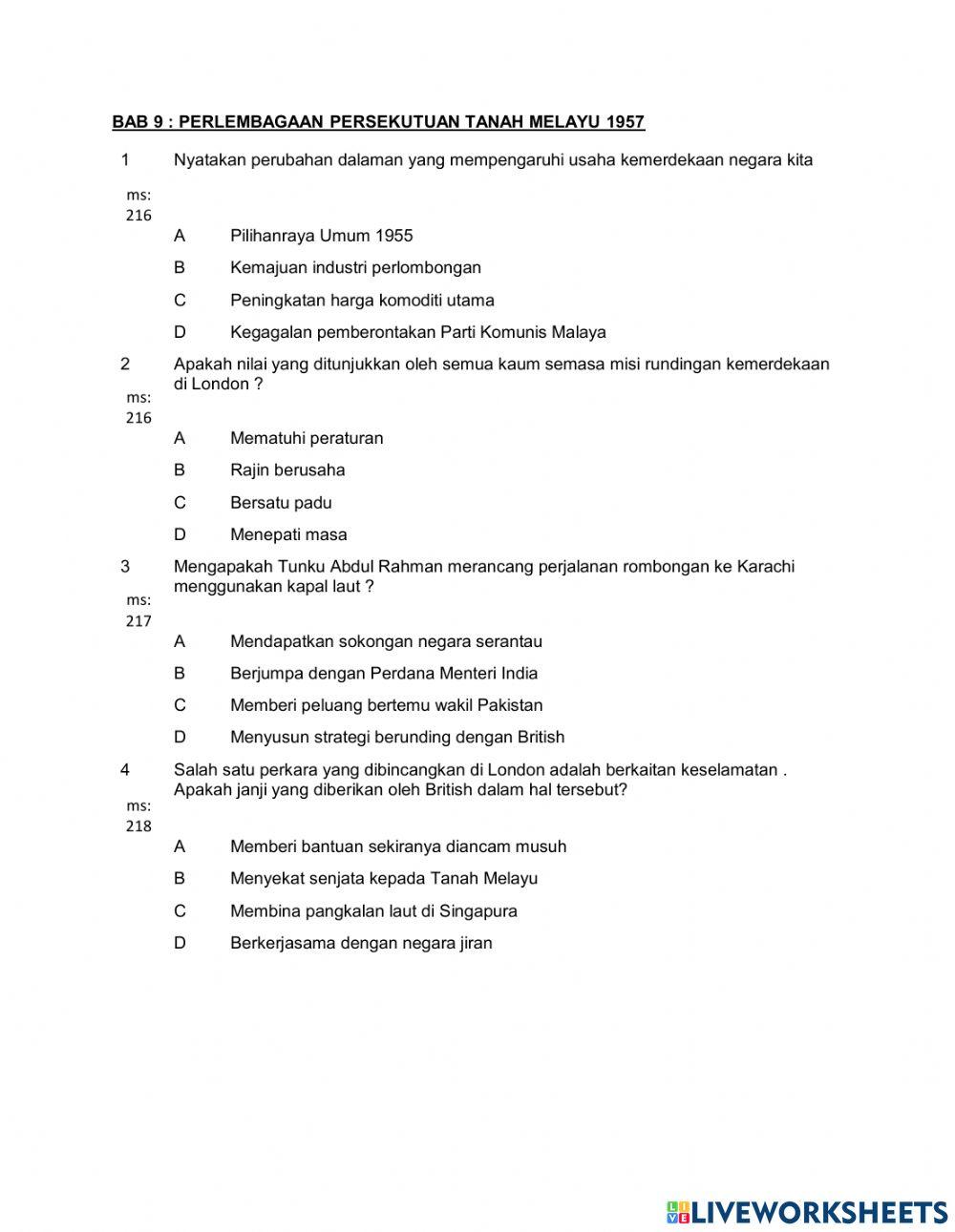 Sejarah tingkatan 4 bab 9