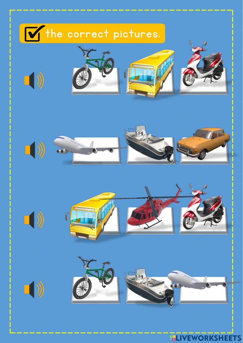 Transportation online exercise for 2 | Live Worksheets