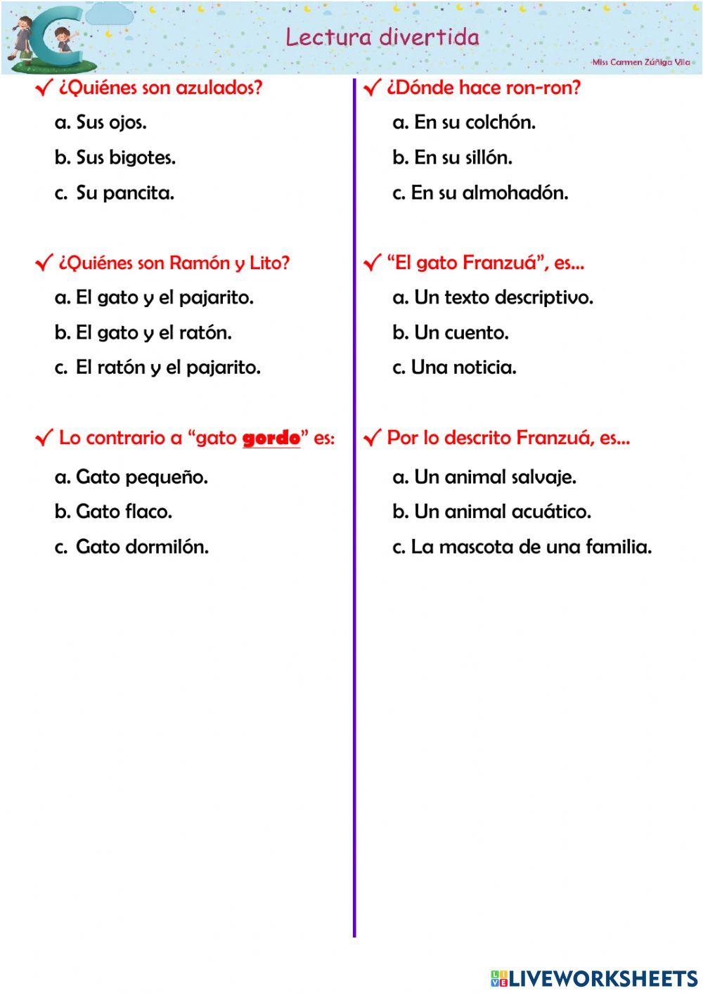 Lectura El gato Franzuá