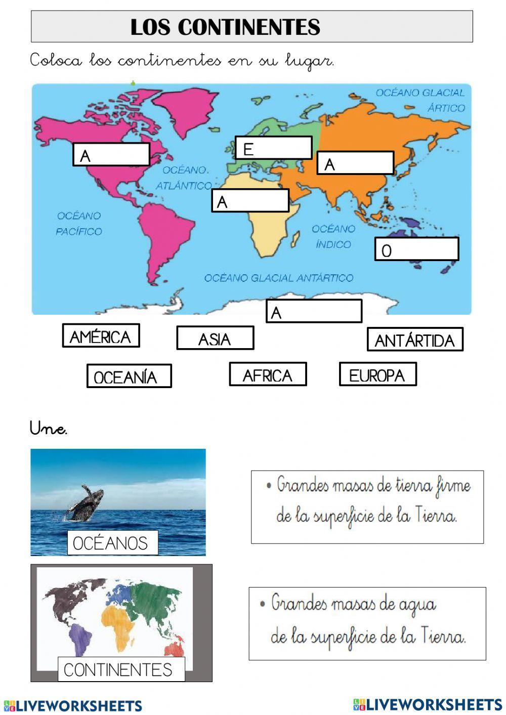 Continentes y representaciones de la tierra