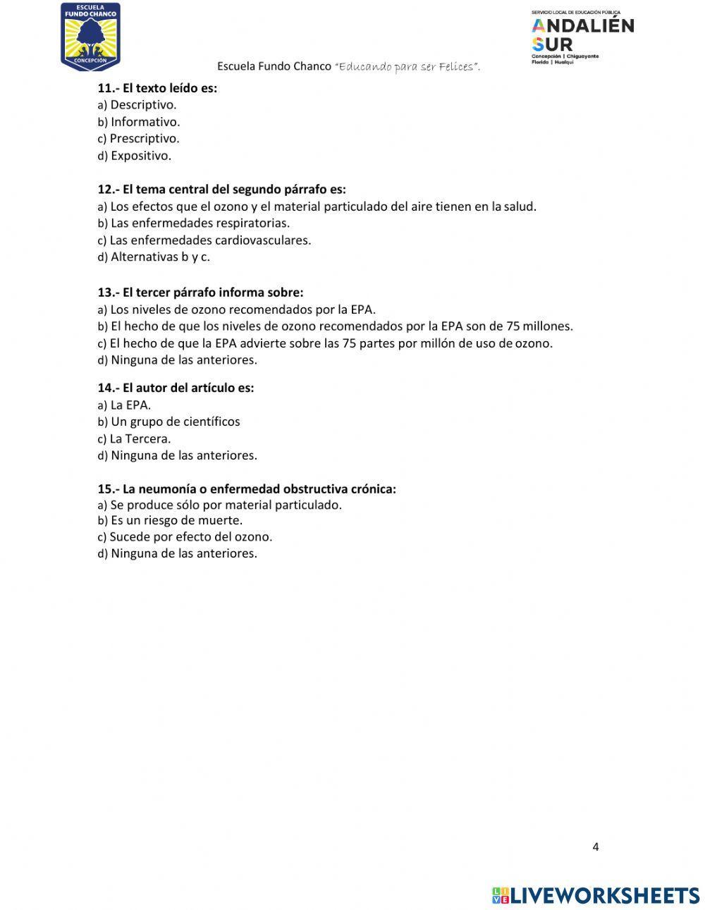 Comprensión Lectora