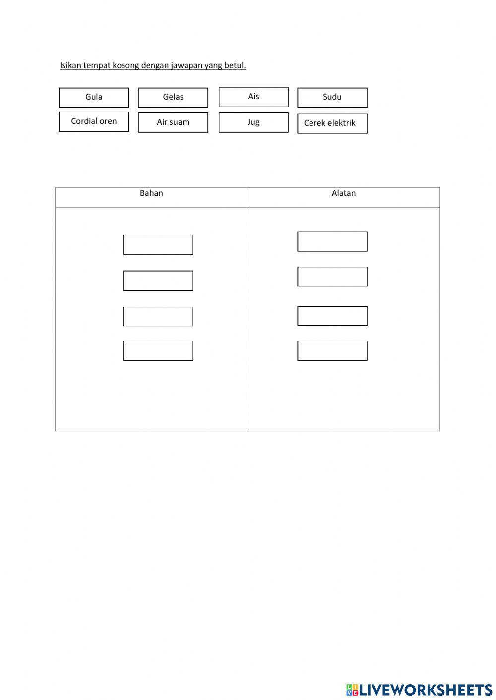 Alatan dan bahan membuat minuman