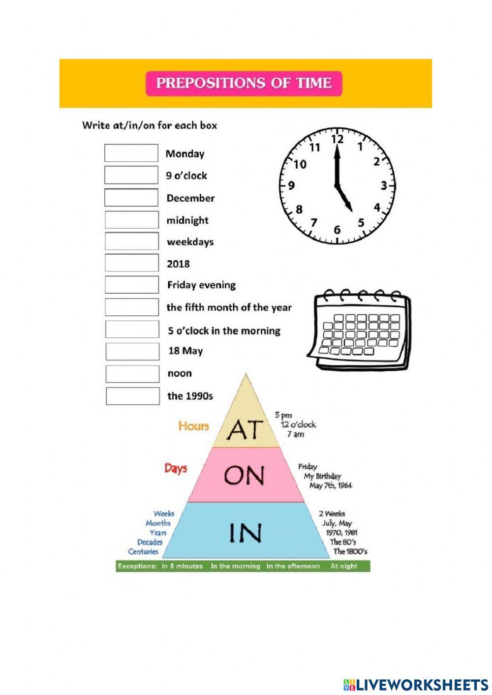 Prepositions of time