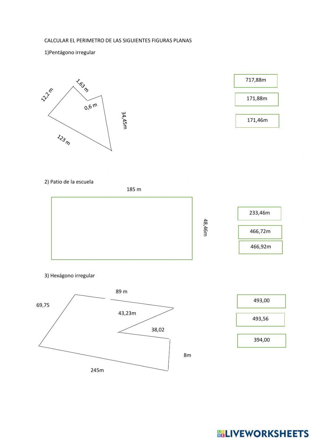 Perimetro con numeros decimales