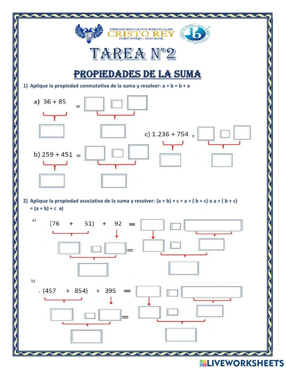 Las propiedades de las sumas