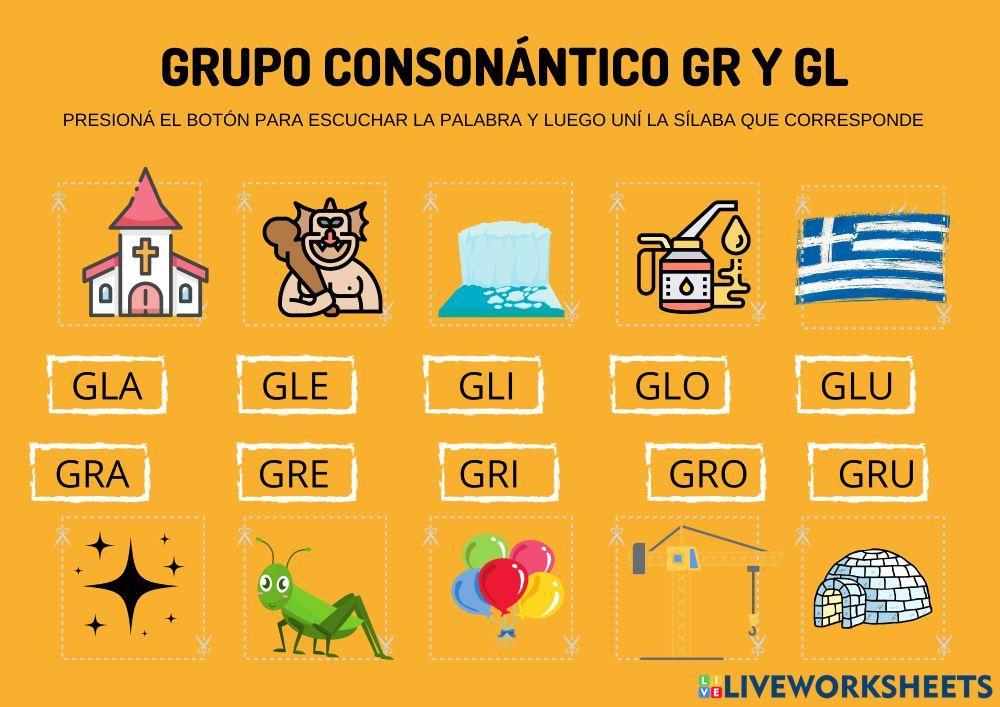 Grupo GR y GL worksheet | Live Worksheets