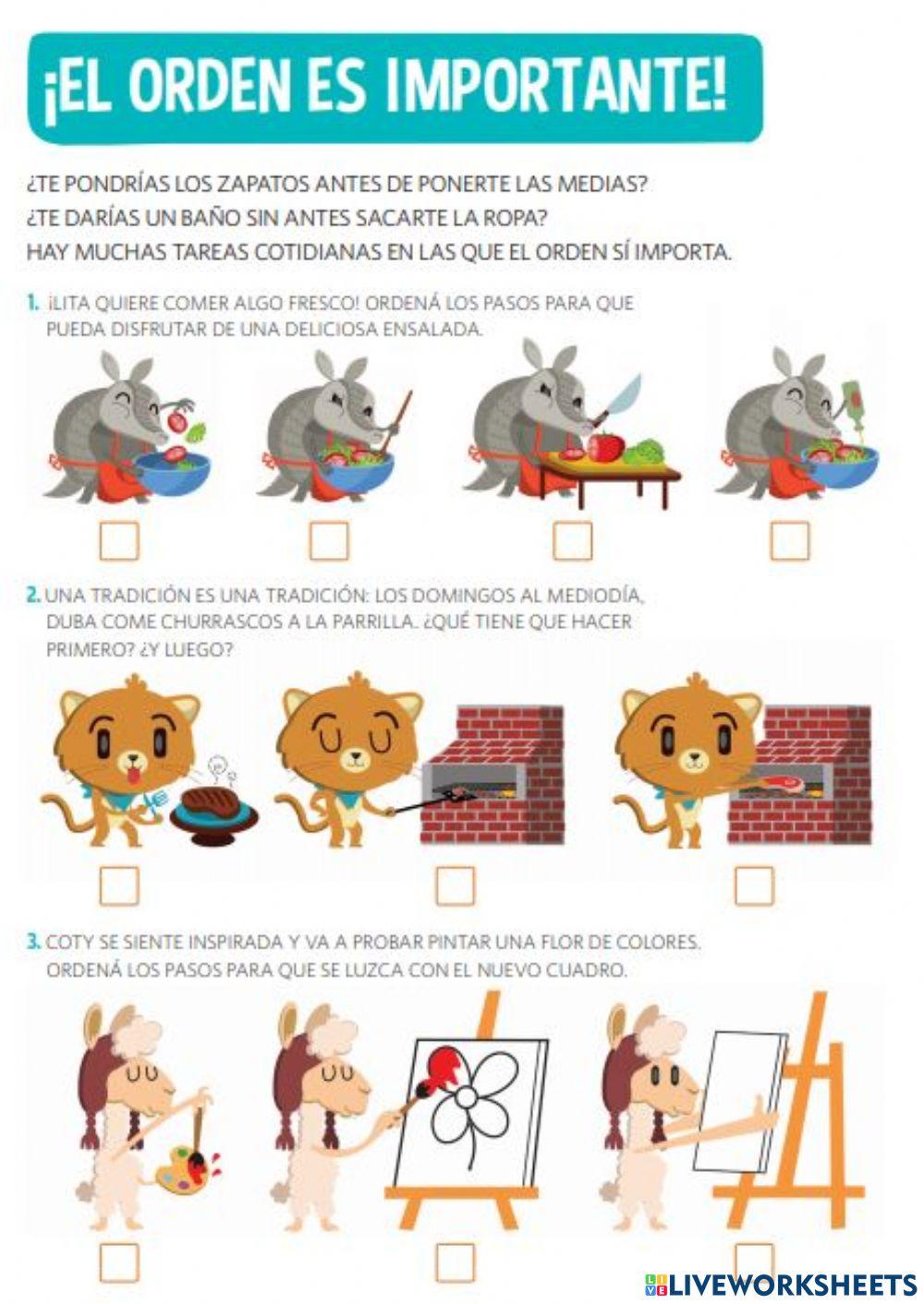 El orden es importante El orden es importante