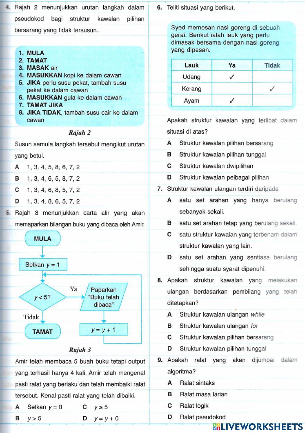 Latihan bab 2 algoritma - Ask tingkatan 2