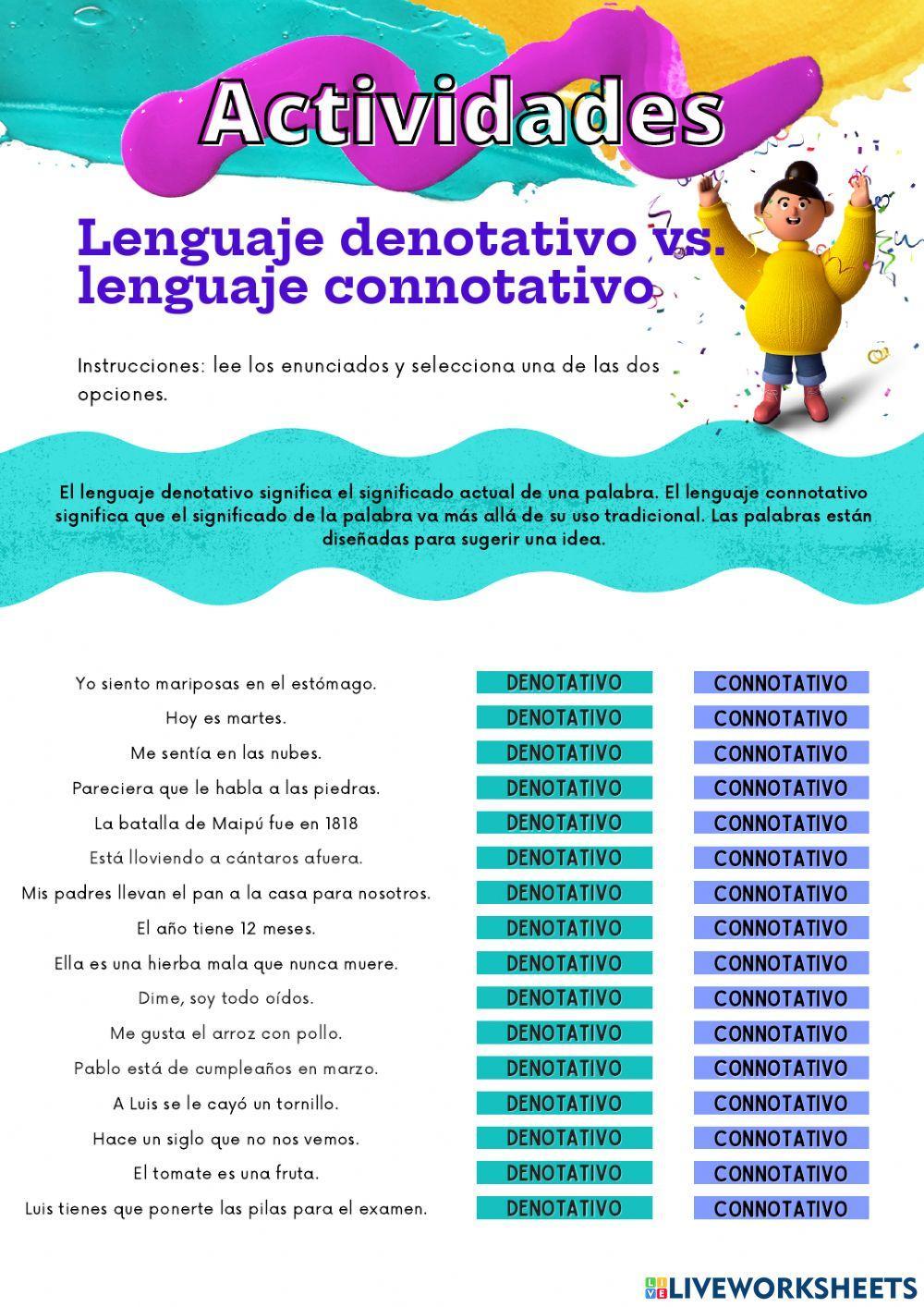 Lenguaje connotativo y denotativo