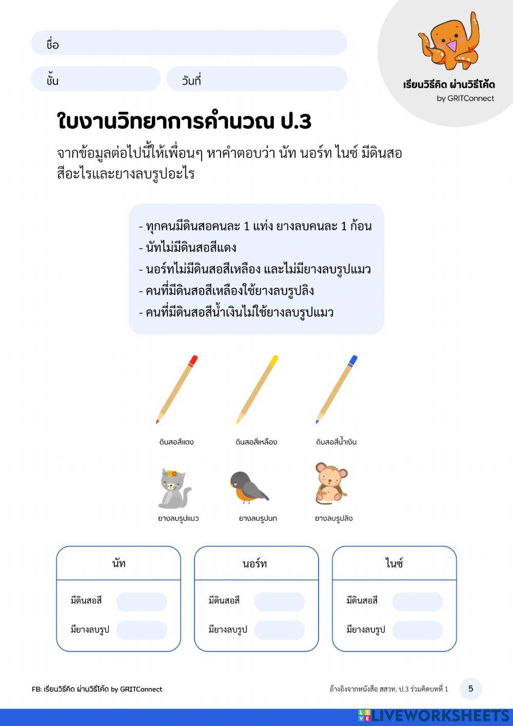 วิทยาการคำนวณ ป.3 1.4