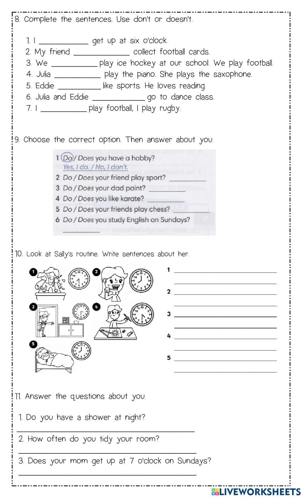Grammar and vocabulary mid term 3rd children
