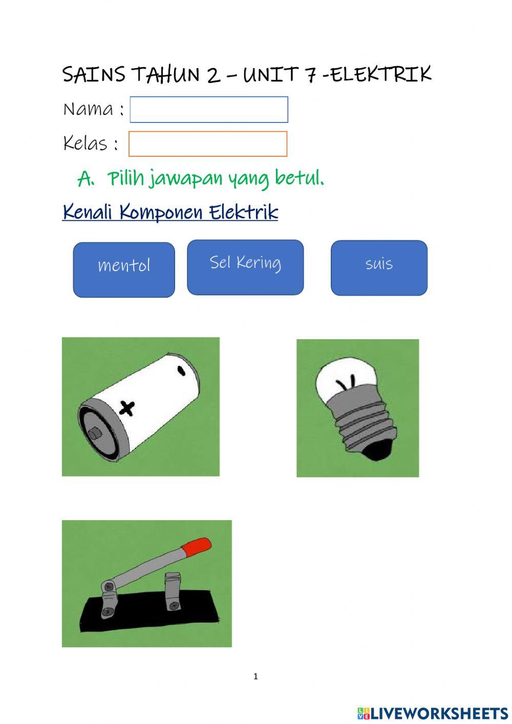 SAINS TAHUN 2 - Elektrik