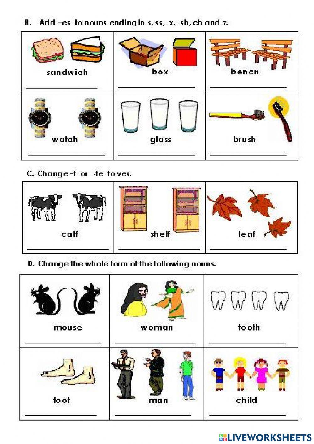 1148591 | Plural nouns | TEACHERNEREAV | LiveWorksheets