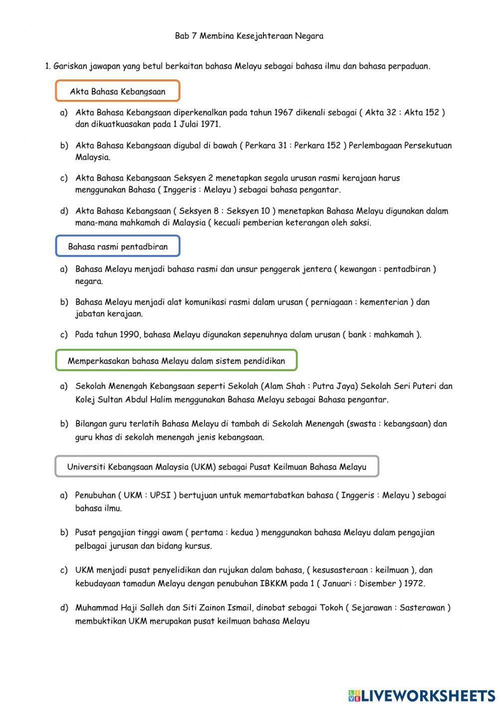 B7T5 Membina Kesejahteraan Negara