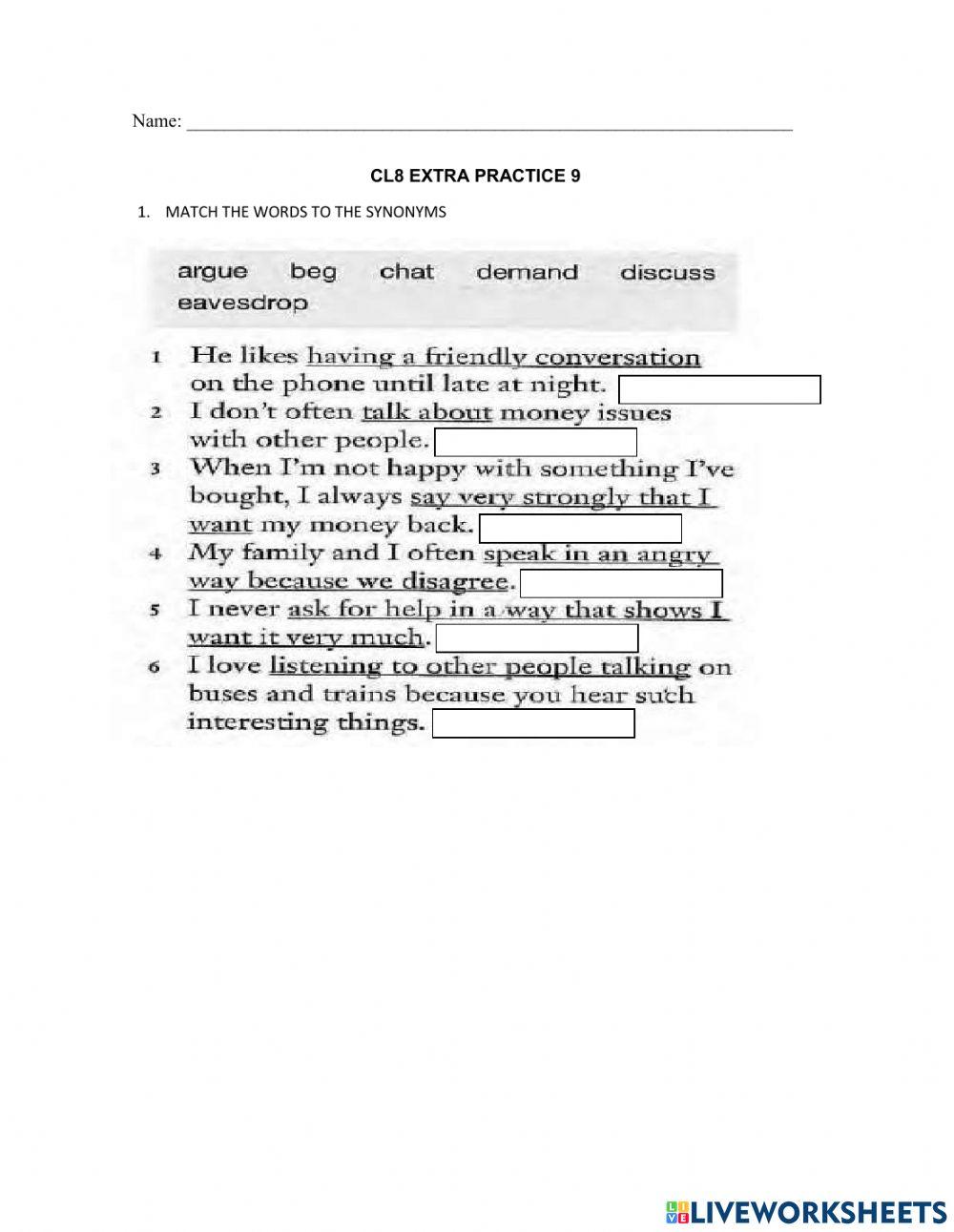 CL8 Extra Practice 10