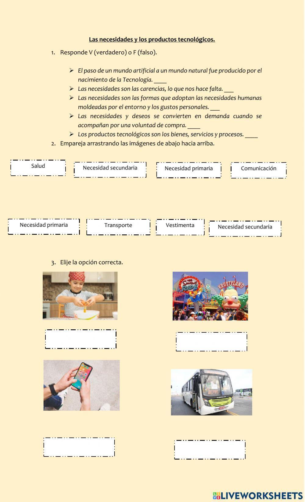 Necesidades y los Productos tecnológicos