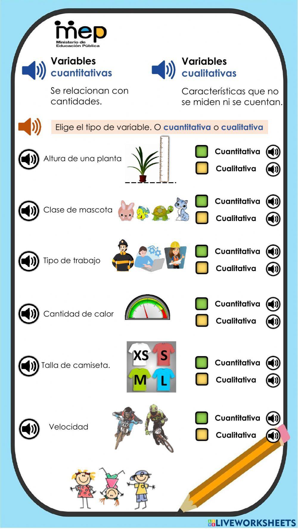 Variables cualitativas y variables cuantitativas