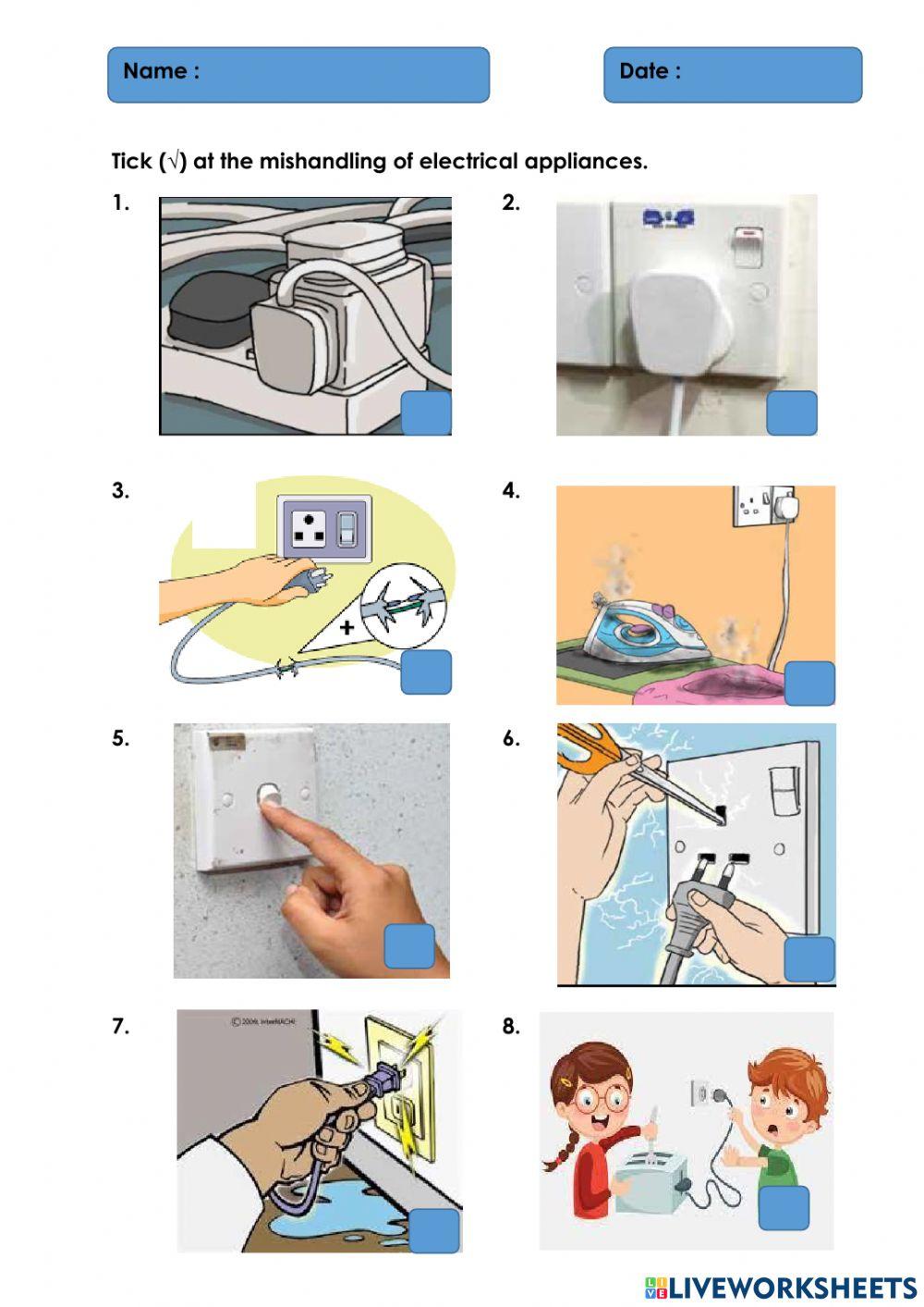 Mishandling of electrical appliances