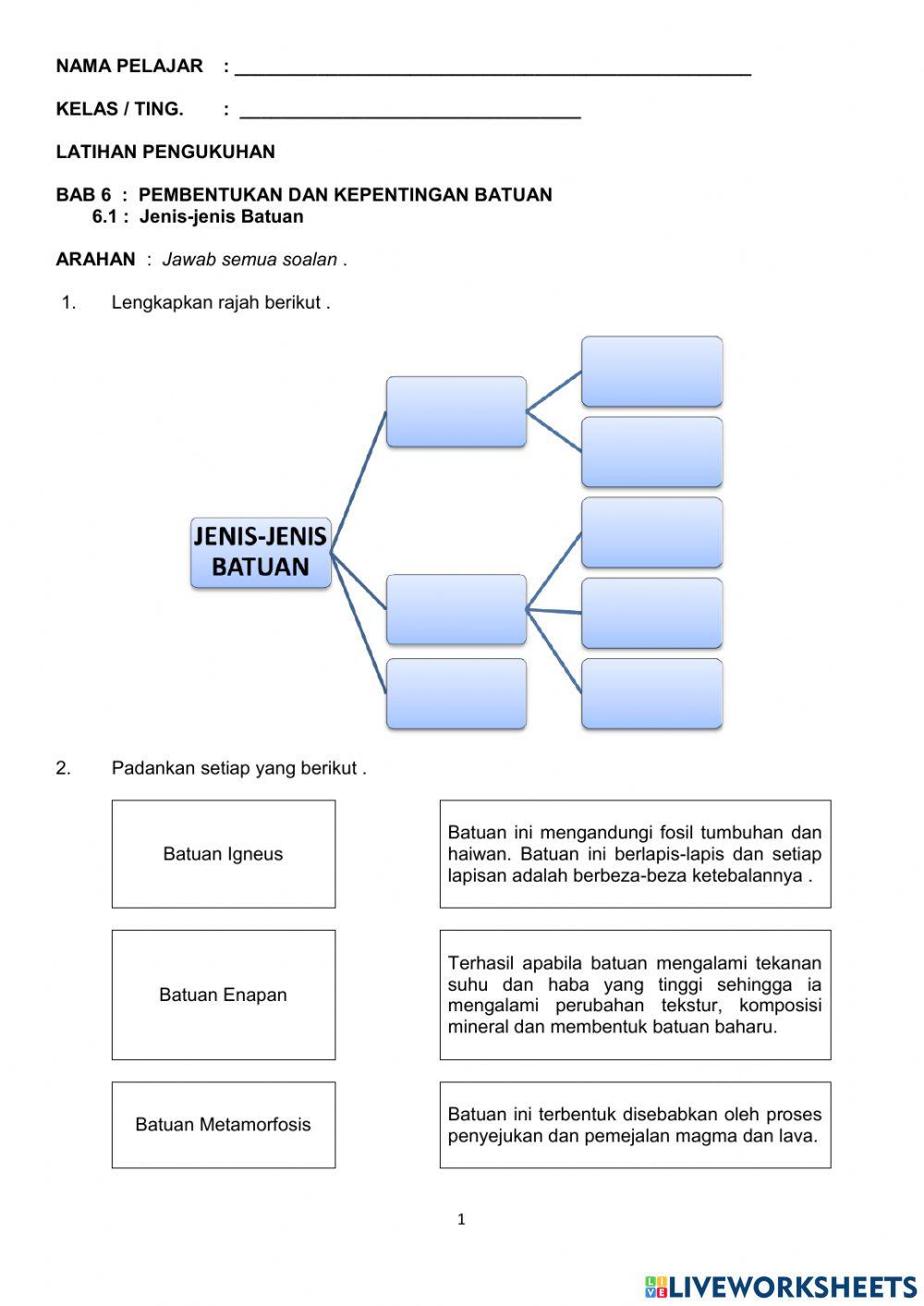 Bab 6 : pembentukan dan kepentingan batuan