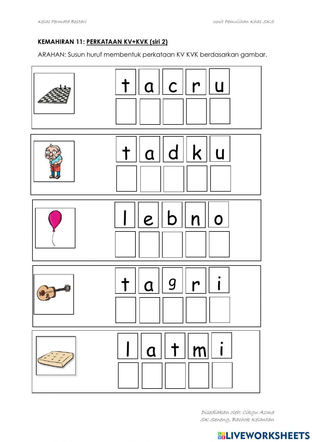Kemahiran 11: perkataan kv kvk