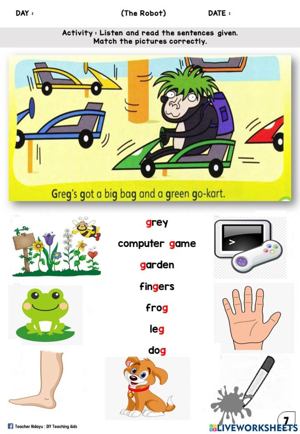 The Robot (Phonics : Match)