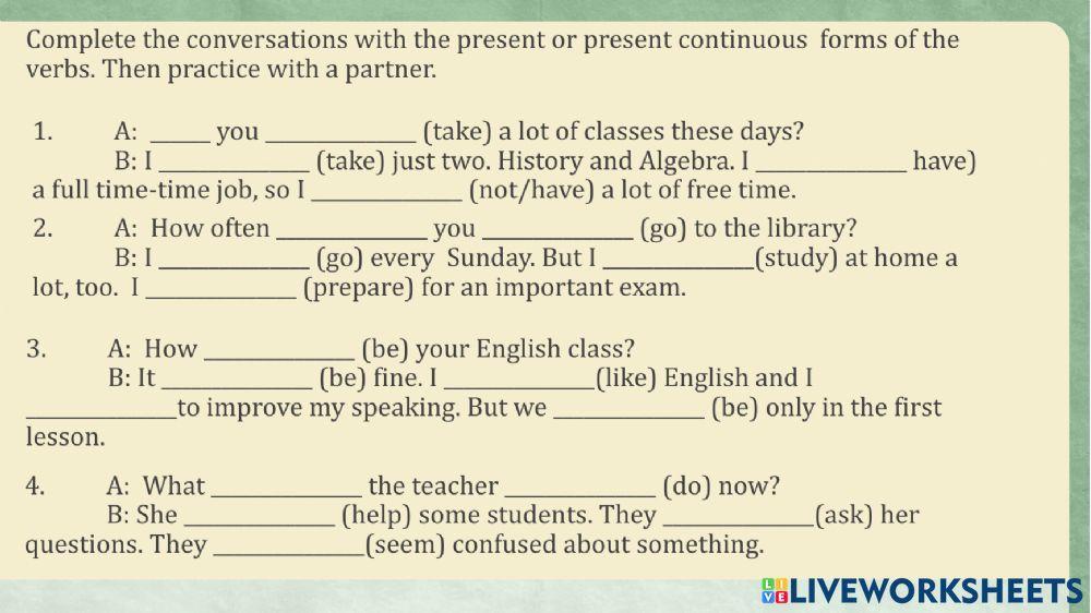 Present simple vs present continuos