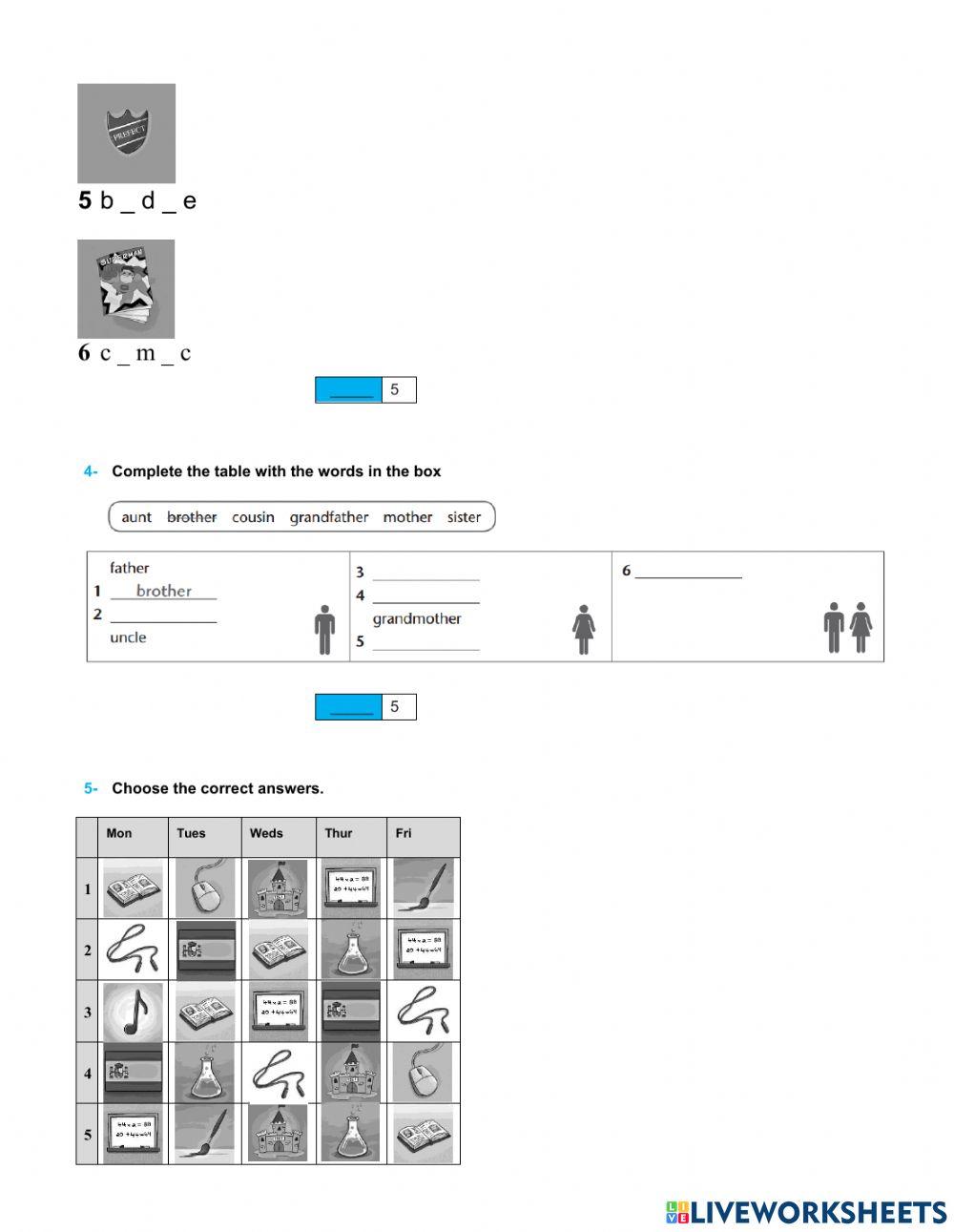 Mid-term test units 1-2