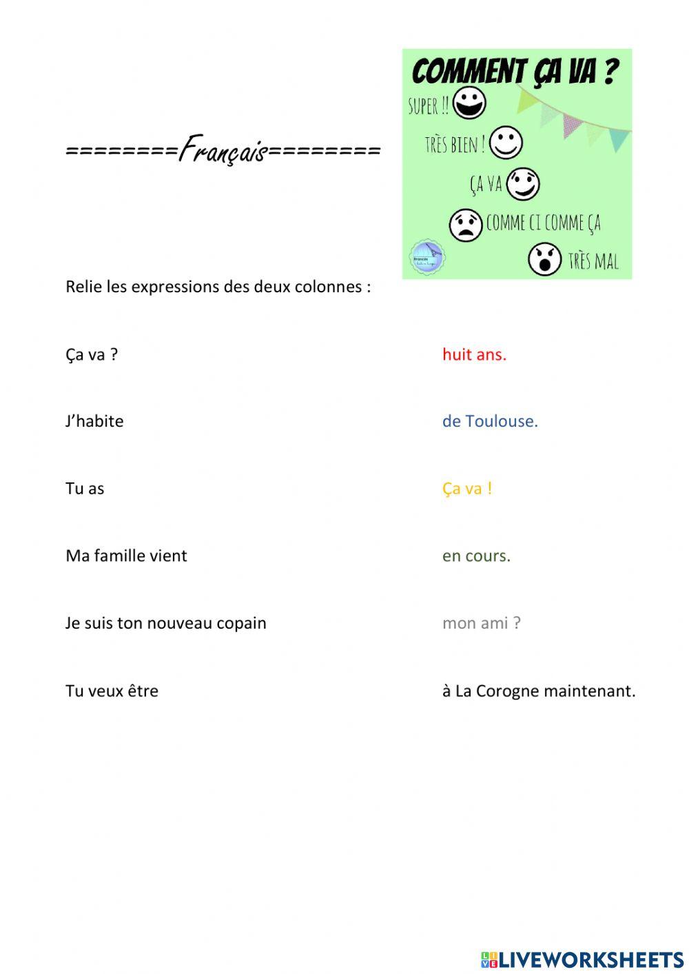 Complétez les phrases