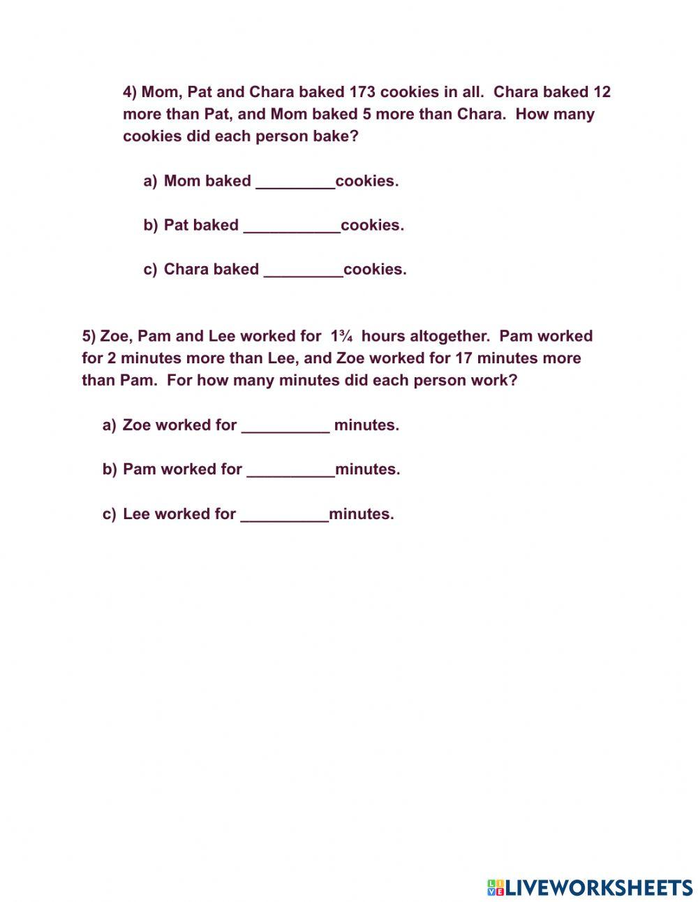 More Unequal Sharing 1D