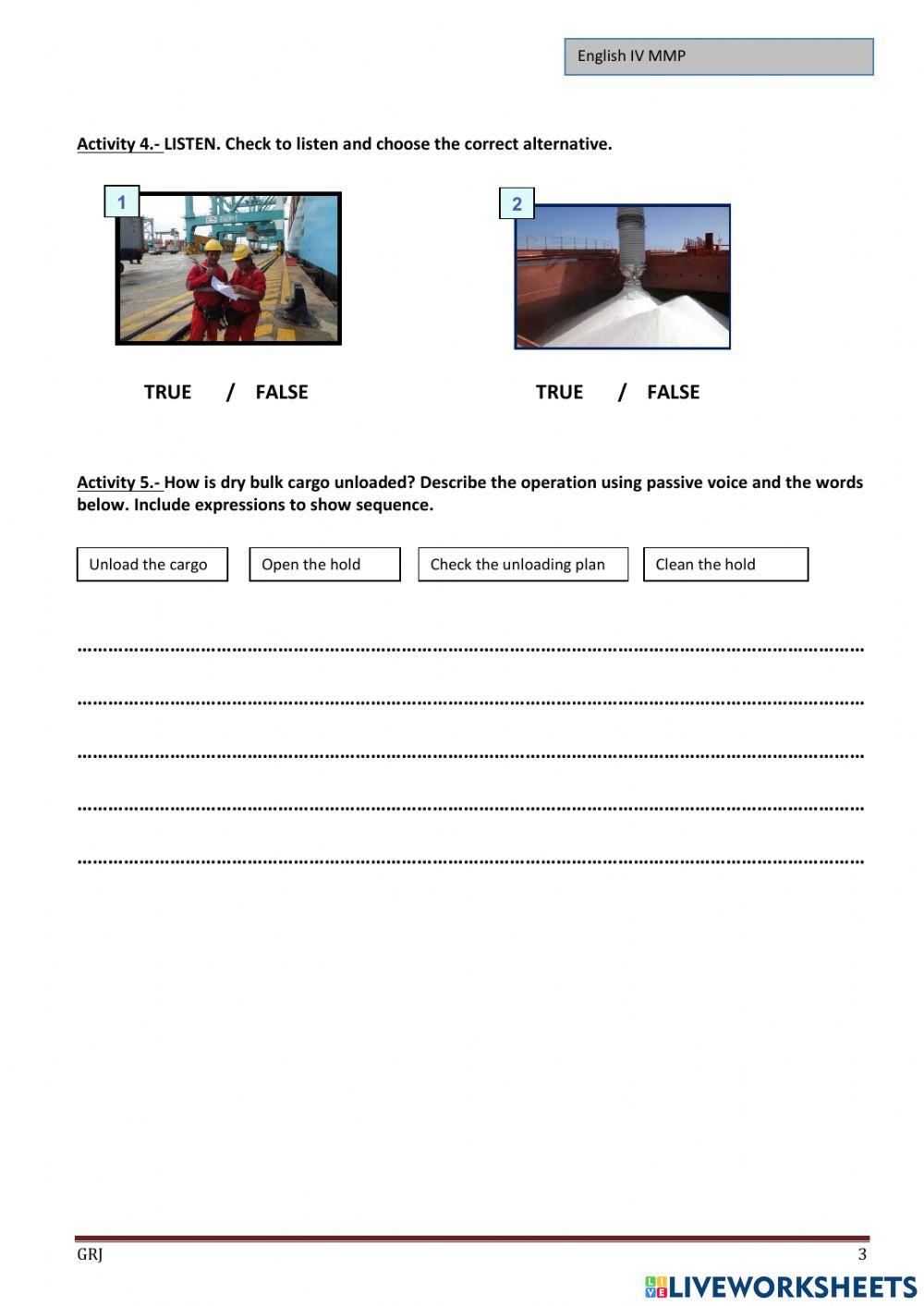 Loading-unloading dry bulk cargo